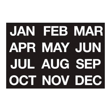 Magna Visual Magnetic Headings Months Of The Year, White on Black FH-17